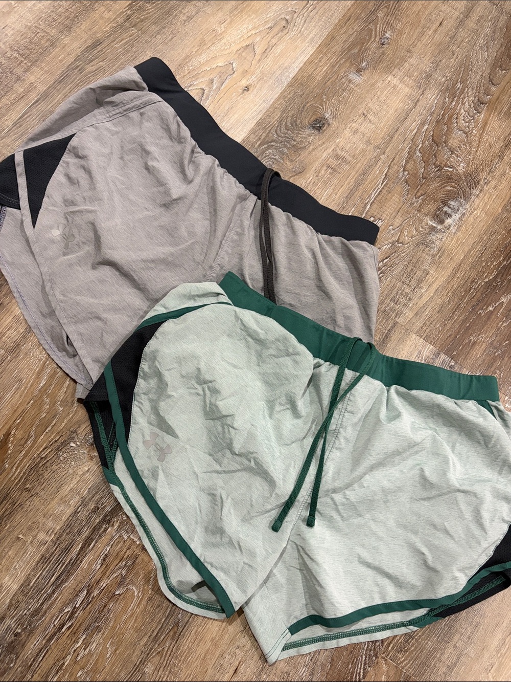 Under Armour Light Green and Gray Athletic Shorts Duo M
